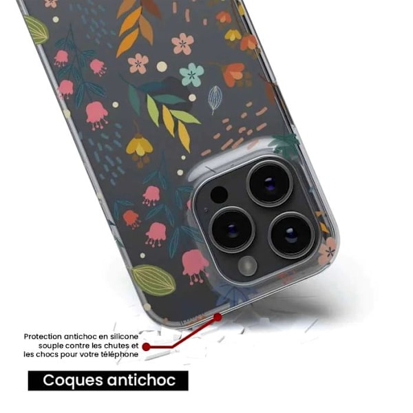Siliconfodral med tryck kompatibel med Samsung Galaxy M15 5G Färgglada blommor Transparent