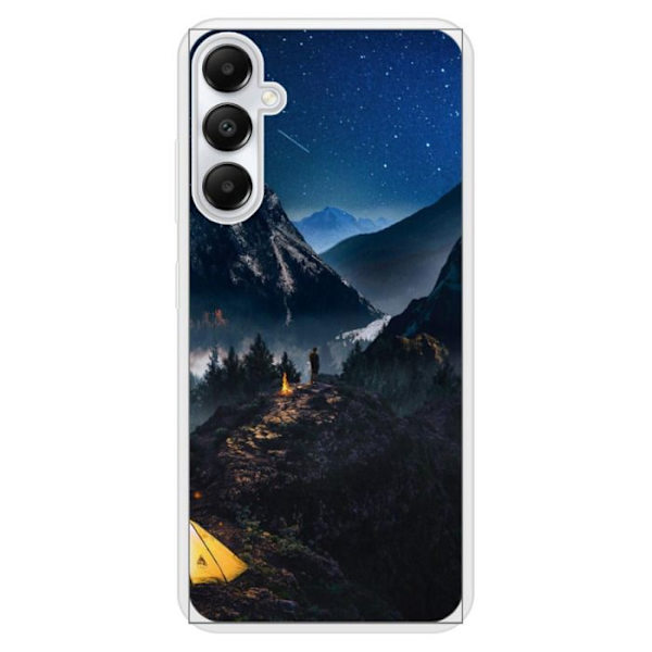 Coque i förstärkt silikon med tryck kompatibel med Samsung Galaxy A05S Endast i berg. Transparent