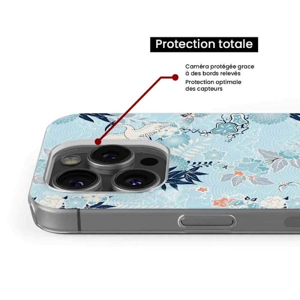 Siliconfodral - Kompatibel med Apple iPhone 15 Plus - kimono-design Transparent