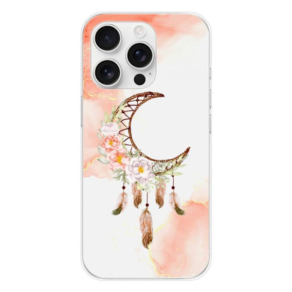 Tryckt silikonfodral som är kompatibelt med Apple iPhone 16 Pro Dreamcatcher Moon Transparent