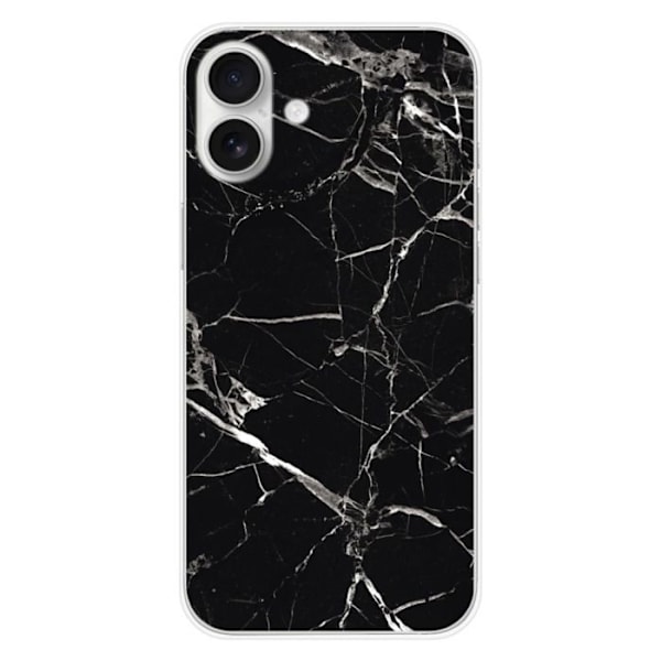 Siliconefodral - Kompatibel med Apple iPhone 16 Plus - design i svart marmor Transparent