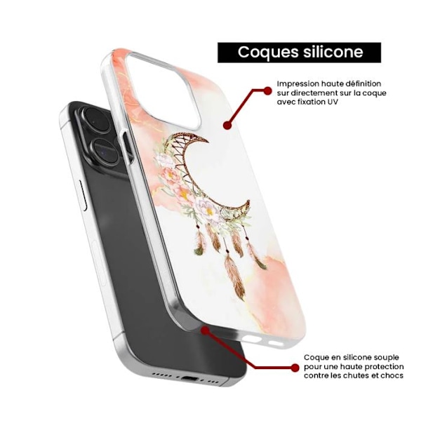 Tryckt silikonfodral kompatibelt OnePlus 9 Pro 5G Dreamcatcher Moon Transparent