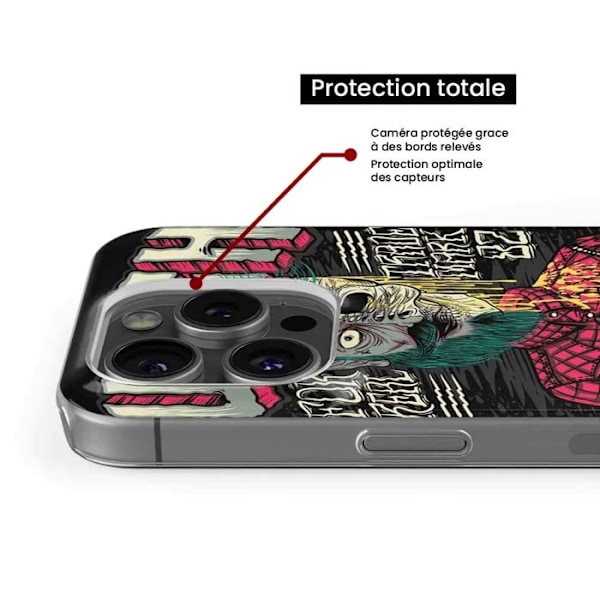Tryckt silikonfodral kompatibelt Samsung Galaxy S23 Ultra Skull Urgh Transparent