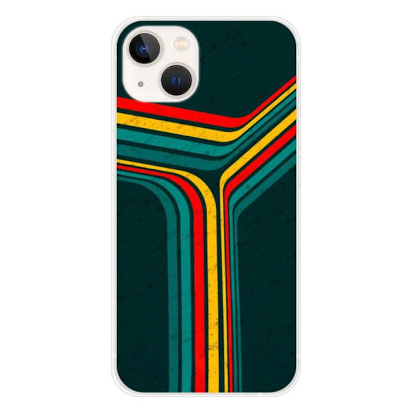 Siliconcase - Kompatibel med Apple iPhone 13 - retro linjer design Transparent