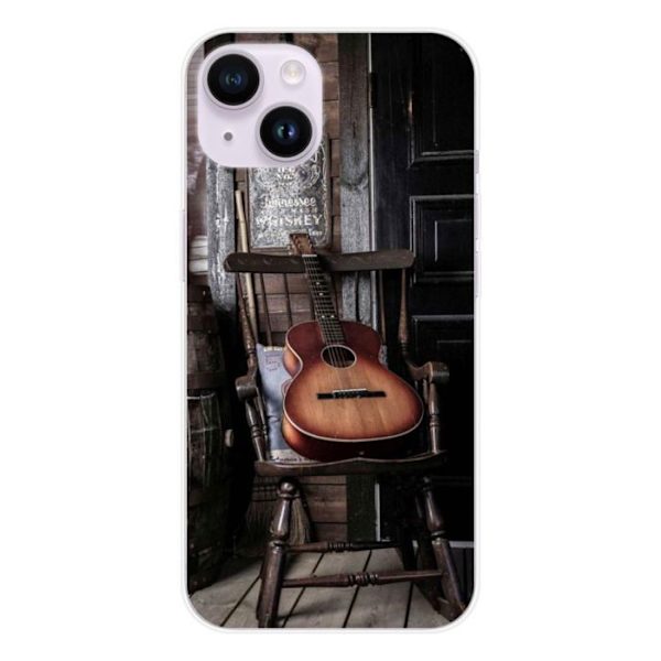 Siliconfodral - Kompatibel med Apple iPhone 14 - gitardesign Transparent