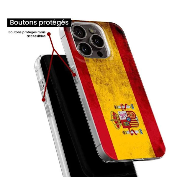 Siliconfodral - Kompatibel med Samsung Galaxy S23 Plus - design med spansk flagga Transparent