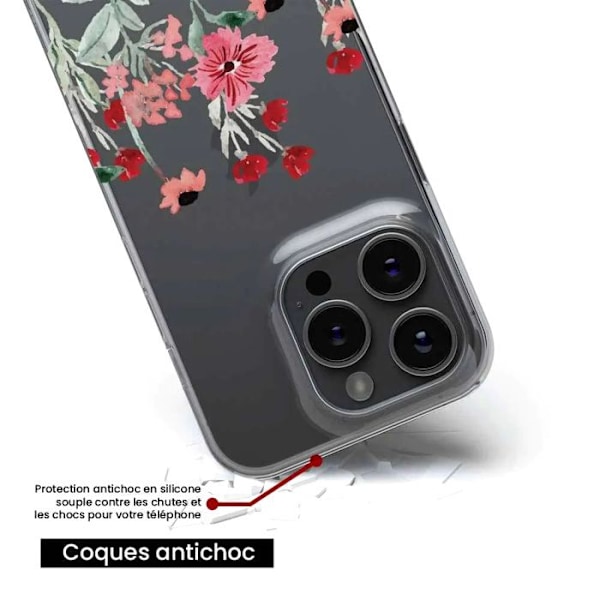 Siliconöverdrag med tryck - 1001 Skal - iPhone 16 - Vår i blommor - Optimal skydd - Flexibel Transparent