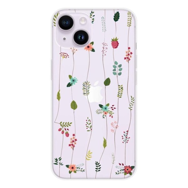 Silikonskal - Kompatibel med Apple iPhone 15 - design med blommor Transparent