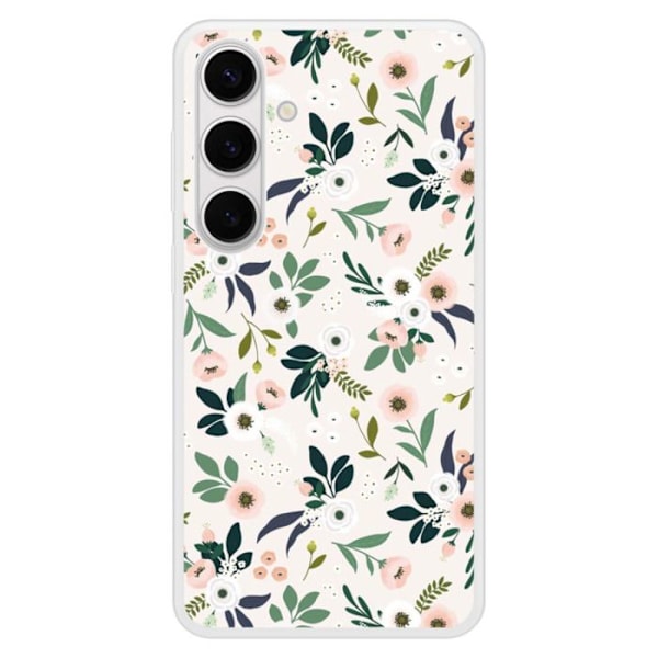 Siliconförstärkt tryckt fodral kompatibelt med Samsung Galaxy S24 Plus Blommor Transparent