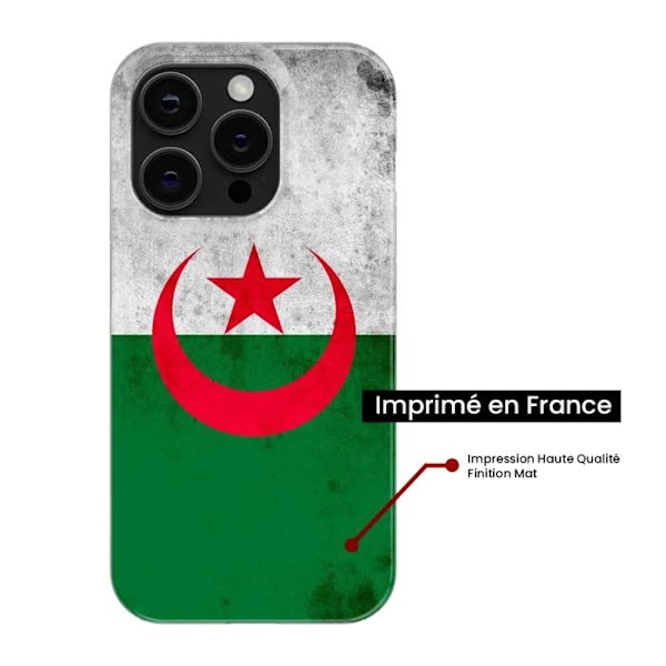 Tryckt silikonfodral som är kompatibelt med Apple iPhone 14 Plus Algeriets flagga Transparent