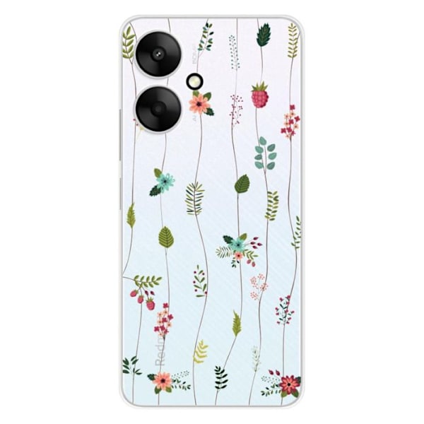 Silikonskal - Kompatibel med Xiaomi Redmi 13C 5G - design med blommor Transparent