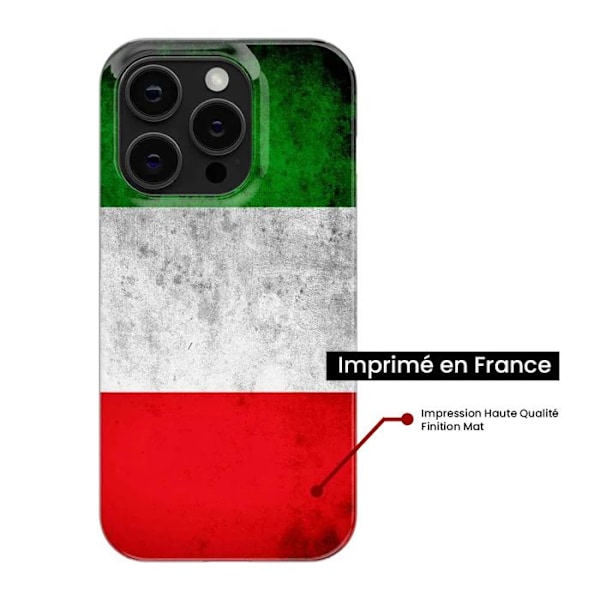 Tryckt silikonfodral som är kompatibelt med Apple iPhone 13 Mini Italien flagga Transparent