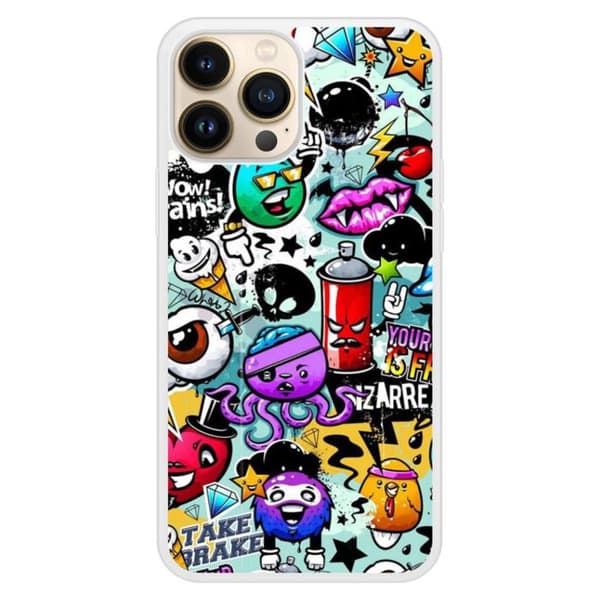 Reinforced silicone skal kompatibel med Apple iPhone 13 Pro Max Graffiti 2 Transparent