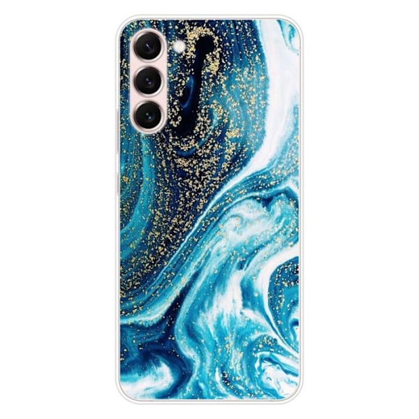 Silicone skal - Kompatibel med Samsung Galaxy S23 Plus - design av blå glitrende marmor Transparent