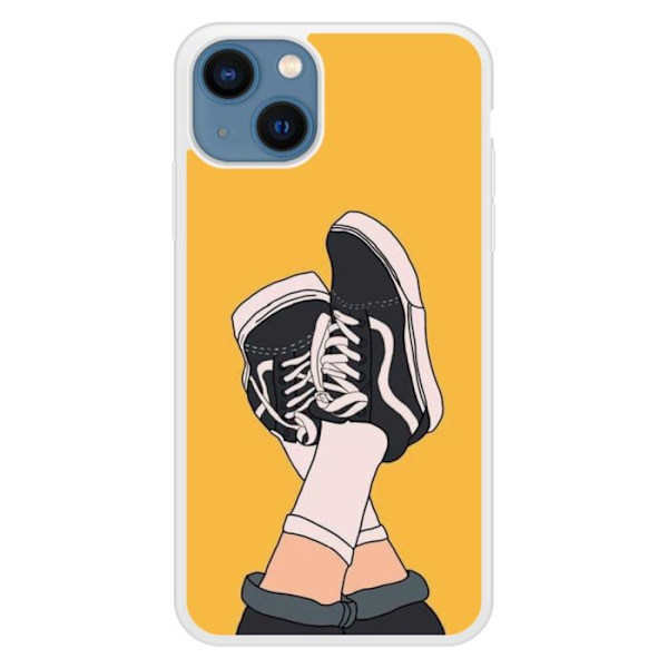 Reinforced silicone case with print compatible with Apple iPhone 13 Sneakers Transparent