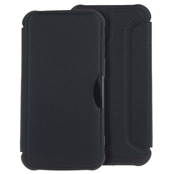 Étui Folio Smart Carbon - Samsung - Galaxy A15 - TPU - Magnetisk stängning - Videostativ svart