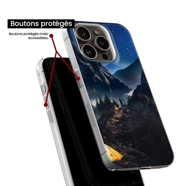 Tryckt silikonfodral som är kompatibelt med Samsung Galaxy A73 5G Alone in the Mountains Transparent