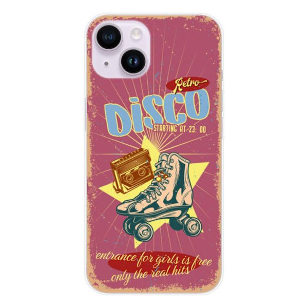 Siliconefodral - Kompatibel med Apple iPhone 14 - retro disco-design Transparent