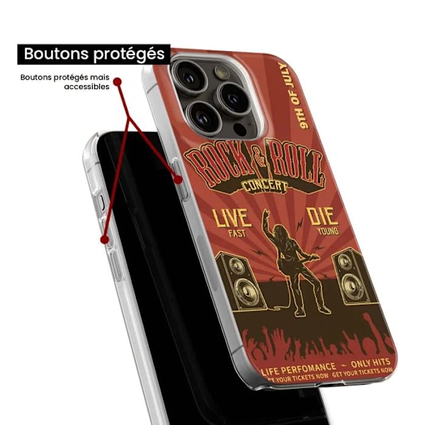 Siliconfodral - Kompatibel med Xiaomi 13 Lite - rock and roll design Transparent