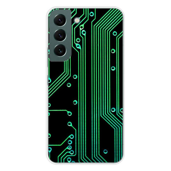Siliconfodral - Kompatibel med Samsung Galaxy S22 - design med textur av geek-kretsar Transparent