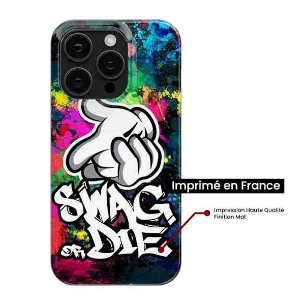 Tryckt silikonfodral som är kompatibelt med Samsung Galaxy A25 Swag or die Transparent