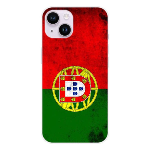 Siliconfodral - Kompatibel med Apple iPhone 14 - design med Portugals flagga Transparent
