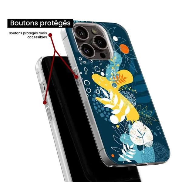 Siliconfodral - Kompatibel med Apple iPhone 16 Pro - design sjöblommor Transparent
