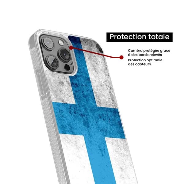 Förstärkt skal kompatibelt med iPhone 15 Pro - Marseilleflagga Transparent
