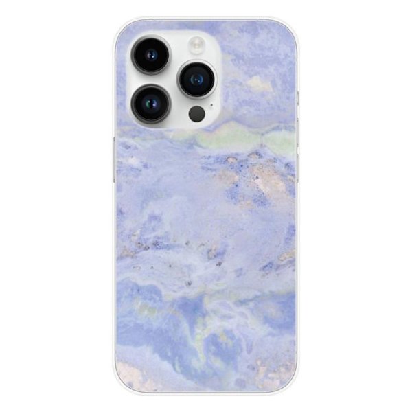 Siliconfodral - Kompatibel med Apple iPhone 15 Pro - design i blå marmor Transparent