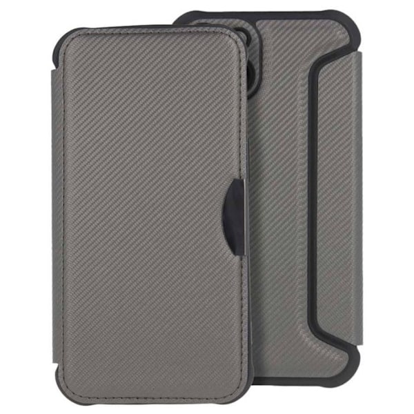 Étui Folio - Smart Carbon - Apple iPhone 16 Pro Max - TPU - Kolfinish - Videostativ silver-