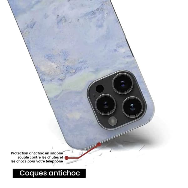 Siliconefodral - Kompatibel med Apple iPhone 14 Pro - design i blå marmor Transparent