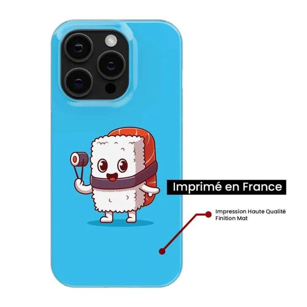 1001Coques - Silikonfodral kompatibelt med Google Pixel 7 Pro - Glad sushi-mönster - Originaldesign tryckt i Frankrike Transparent