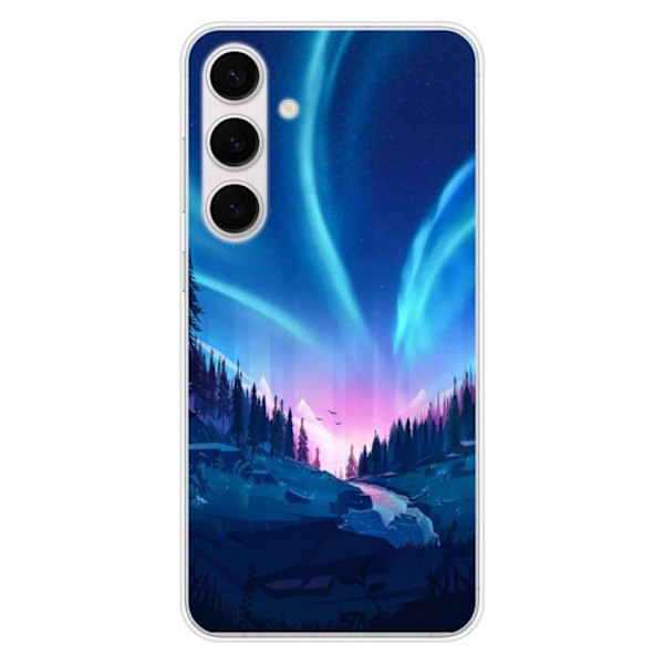 Siliconfodral - Kompatibel med Samsung Galaxy S24 FE - design nedfallen natt Transparent