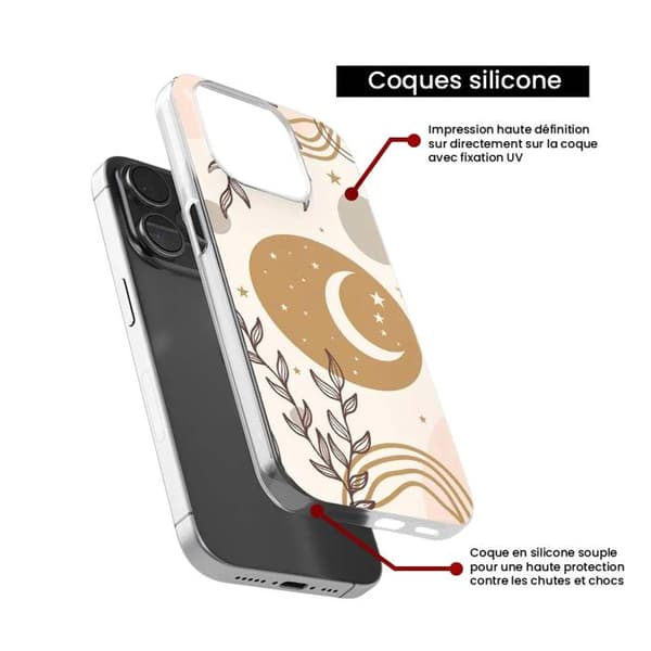 Silikonskal - Kompatibel med Apple iPhone 14 - design måncykel Transparent