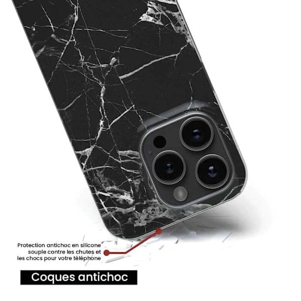 Siliconfodral med tryck kompatibel med Xiaomi 14T 4G Marmor Svart Transparent