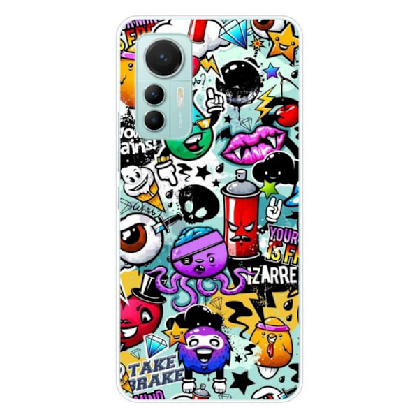 Silikonskal - Kompatibel med Xiaomi Mi 12 Lite - graffiti design 2 Transparent