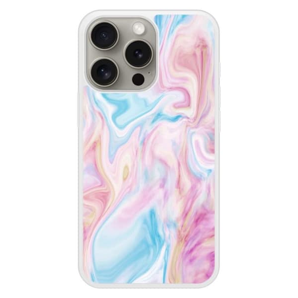 Förstärkt silikonfodral med tryck kompatibel med Apple iPhone 15 Pro Soap Transparent