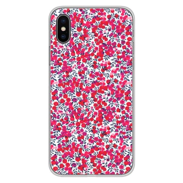 Siliconfodral kompatibelt med iPhone XS Max - Liberty Wiltshire Röd Transparent