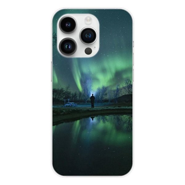 Siliconfodral - Kompatibel med Apple iPhone 14 Pro - design med norrsken Transparent