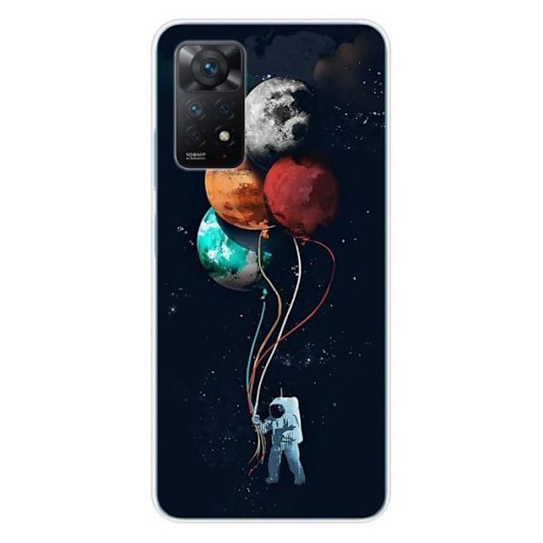 Tryckt silikonfodral kompatibelt med Xiaomi Redmi Note 11 Pro Redmi Note 12 Pro 4G Balloon Cosmonaut Transparent