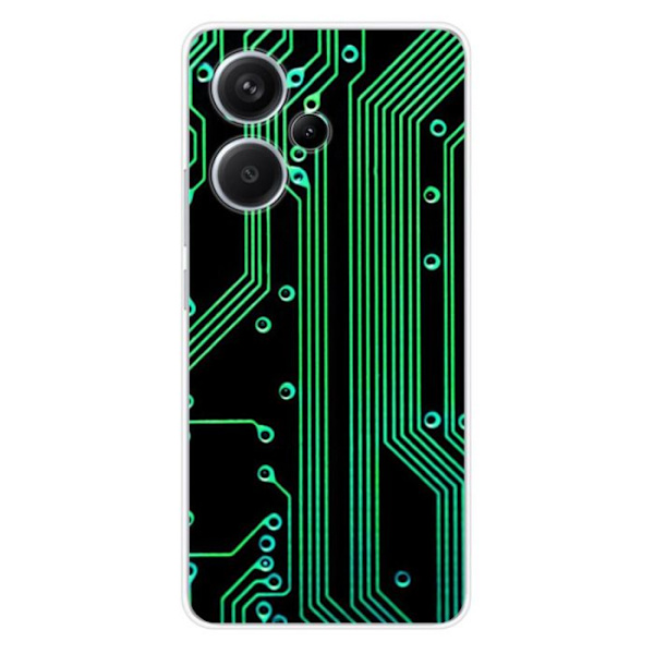 Siliconfodral - Kompatibel med Xiaomi Redmi Note 13 Pro Plus 5G - design textur krets geek Transparent