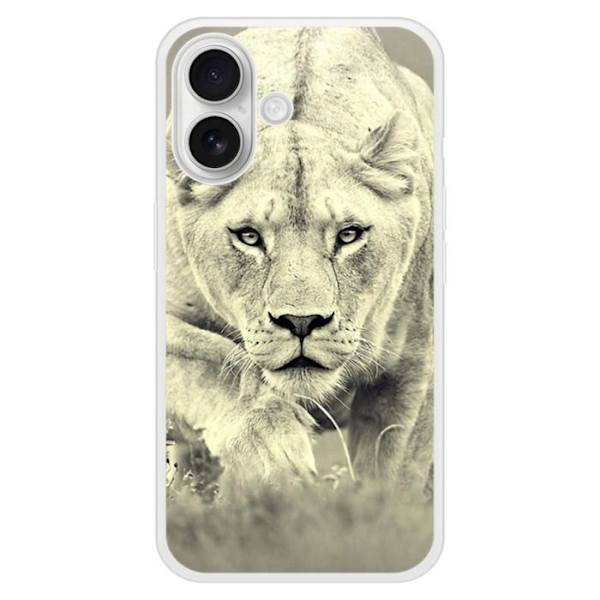 Siliconförstärkt tryckt skal kompatibelt med Apple iPhone 16 Plus Lionne Transparent