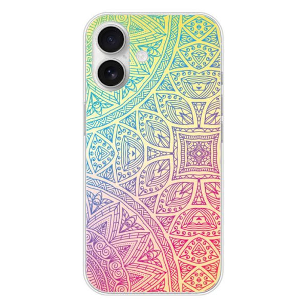 Silikonskal med tryck - 1001 skal - Apple iPhone 16 - Pastellmandala - Optimal skydd - Semi-styv Transparent
