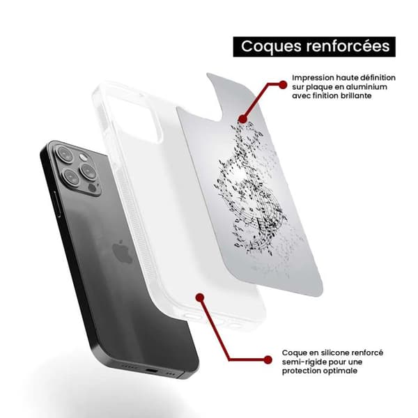Siliconförstärkt tryckt skal kompatibelt med Apple iPhone 13 Pro Max Noternas vals Transparent