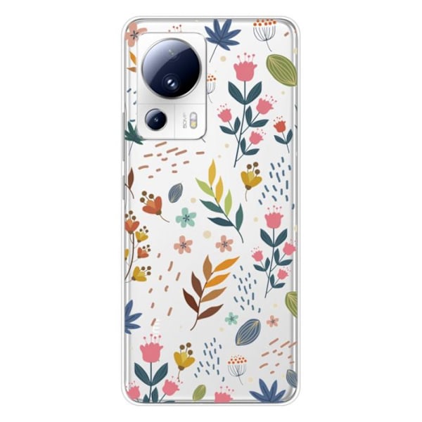 Siliconefodral Med Tryck - 1001 Fodral - Xiaomi 13 Lite - Färgiga Blommor - Optimal Skydd - Mjuk Transparent