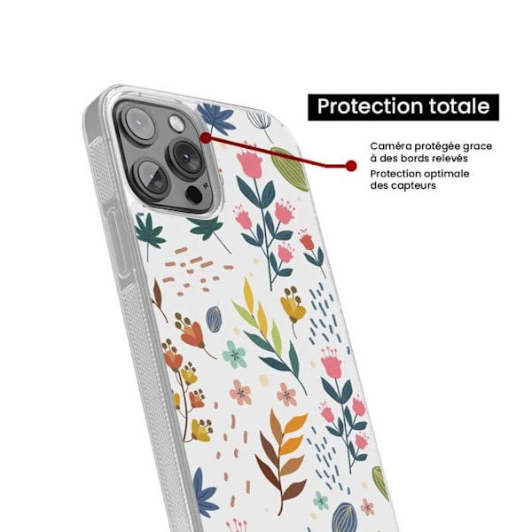 Siliconfärgad förstärkt skydd för Samsung Galaxy A15 Blommor i färg Transparent