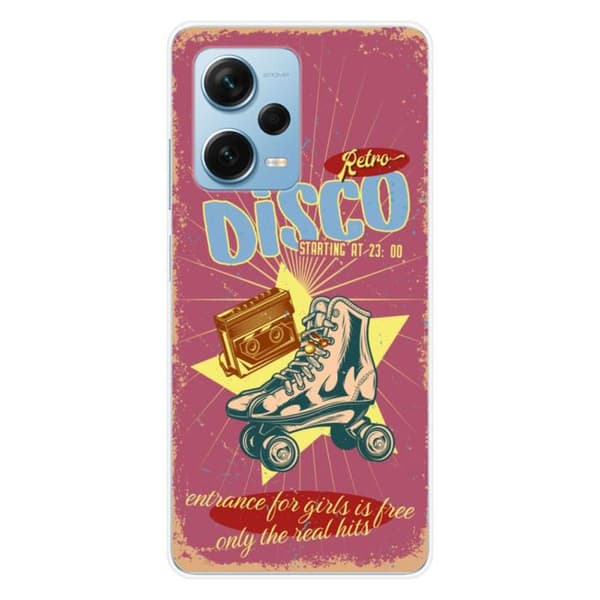 Silicone-fodral - Kompatibel med Xiaomi Redmi Note 12 Pro Plus - retro disco-design Transparent