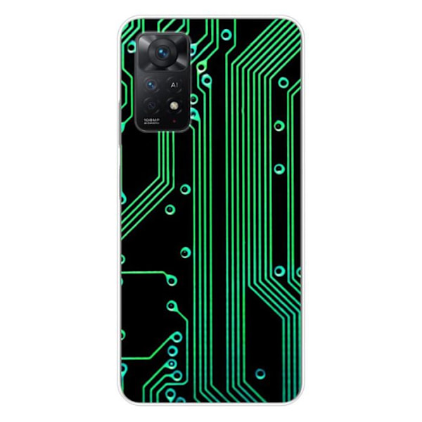 Silikonskal - Kompatibel med Xiaomi Redmi Note 11 Pro Plus 5G - design textur krets geek Transparent