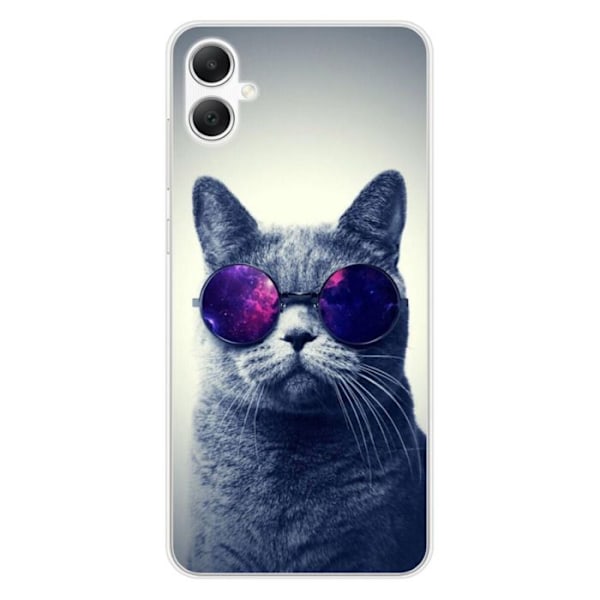 Siliconefodral med tryck - 1001 Fodral - Samsung Galaxy A05 - Mönster med Glasögon Katt - Optimal Skydd - Flexibel Transparent