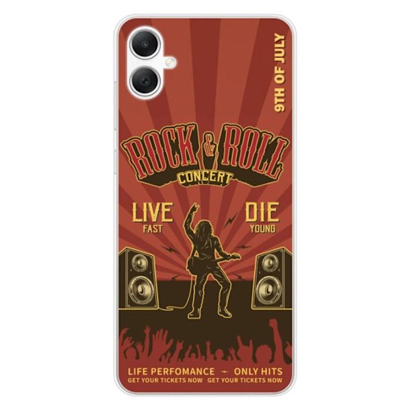 Coque Silikontryckt - 1001 Coques - Samsung Galaxy A05 - Rock and Roll-mönster - Optimal skydd - Mjuk Transparent